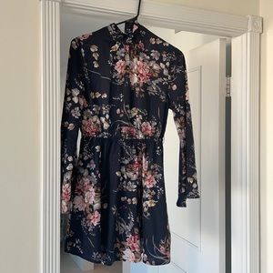 Backless Floral Mini Dress